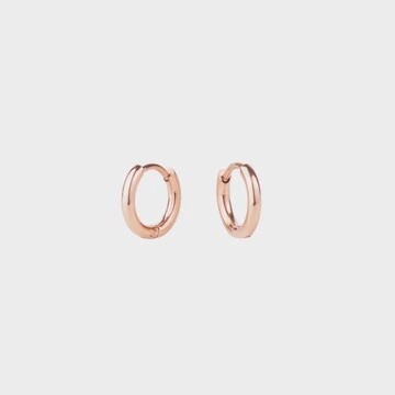 Rose Gold Huggie Earrings - 8mm