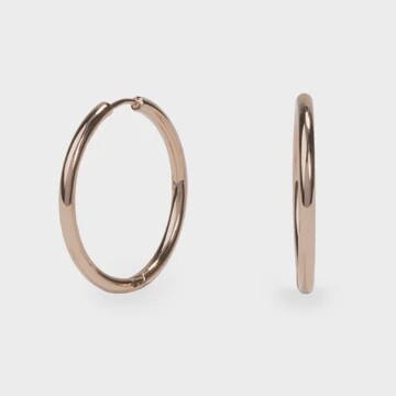 Rose Gold Hoop Earrings 30mm