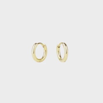 Gold Mini Stacks Huggie Earrings - 8 mm