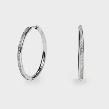Silver Eternity Hoop Earrings - Sm