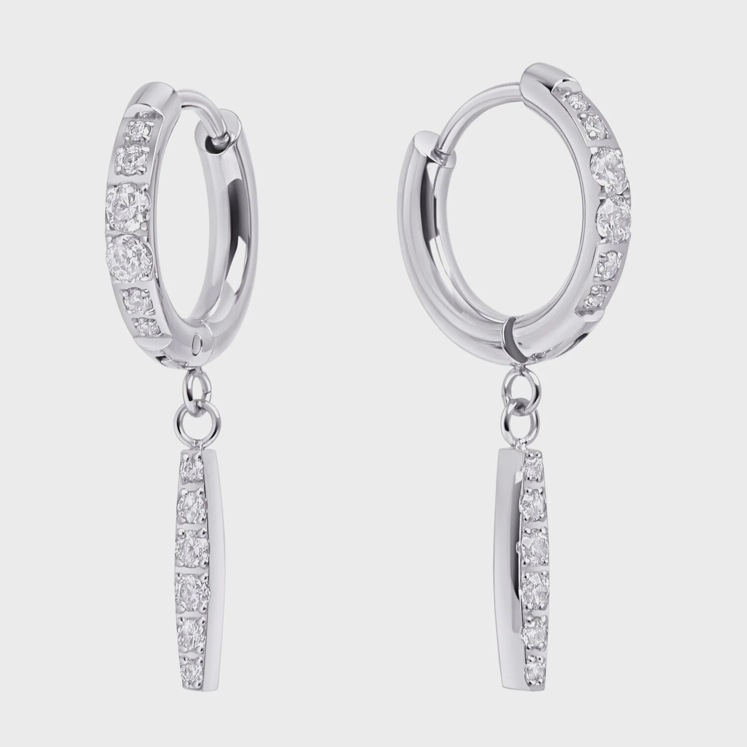 Penelope Huggie Earrings Silver