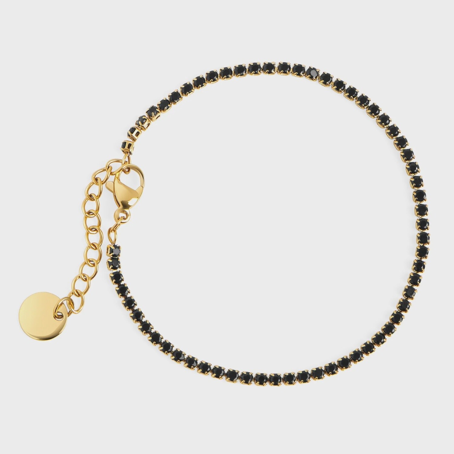 Gold Bracelet w/Black Zirconia