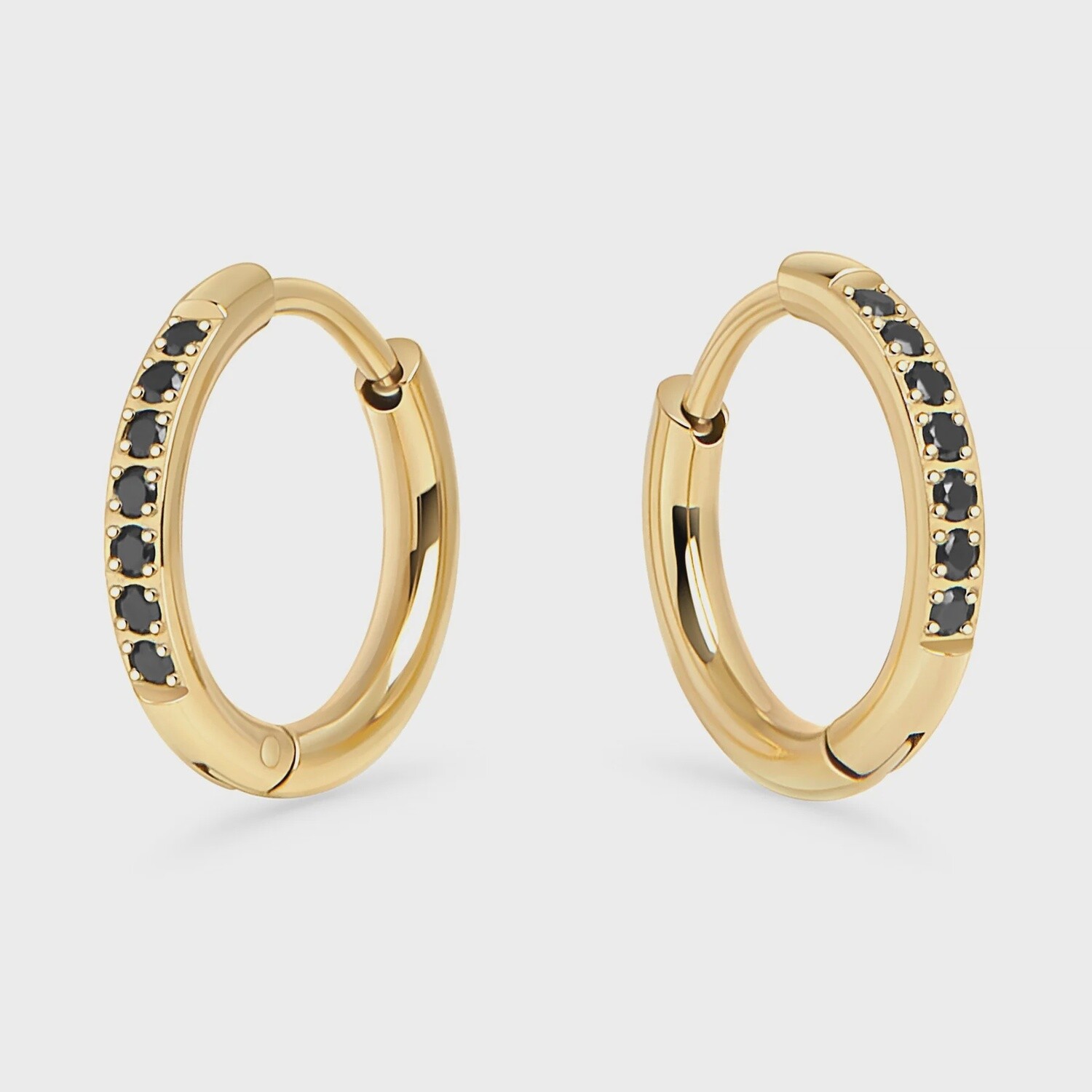 Stacks Huggie Earrings - Black