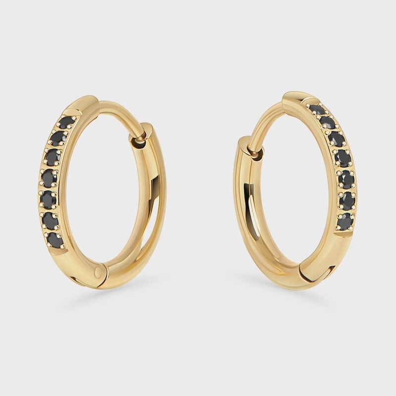 Stacks Huggie Earrings - Black
