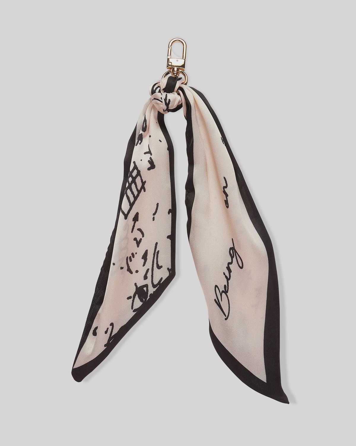 Kiki Bag Scarf Key Ring - Black