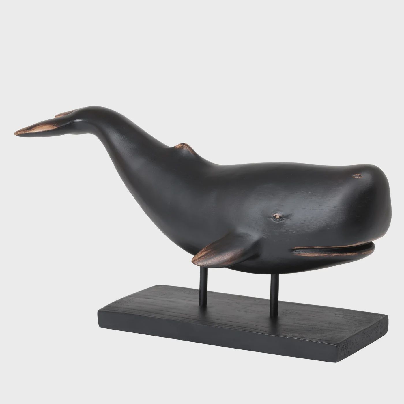 Whale Resin Decor Statue - Brown
