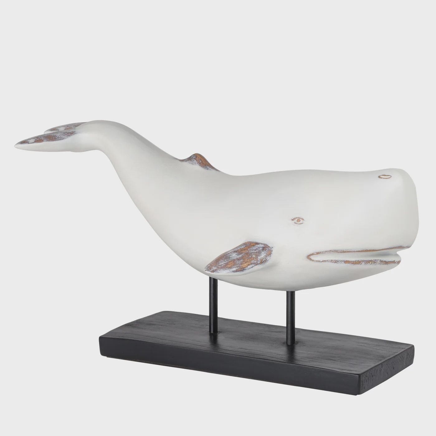 Whale Resin Decor Statue - White