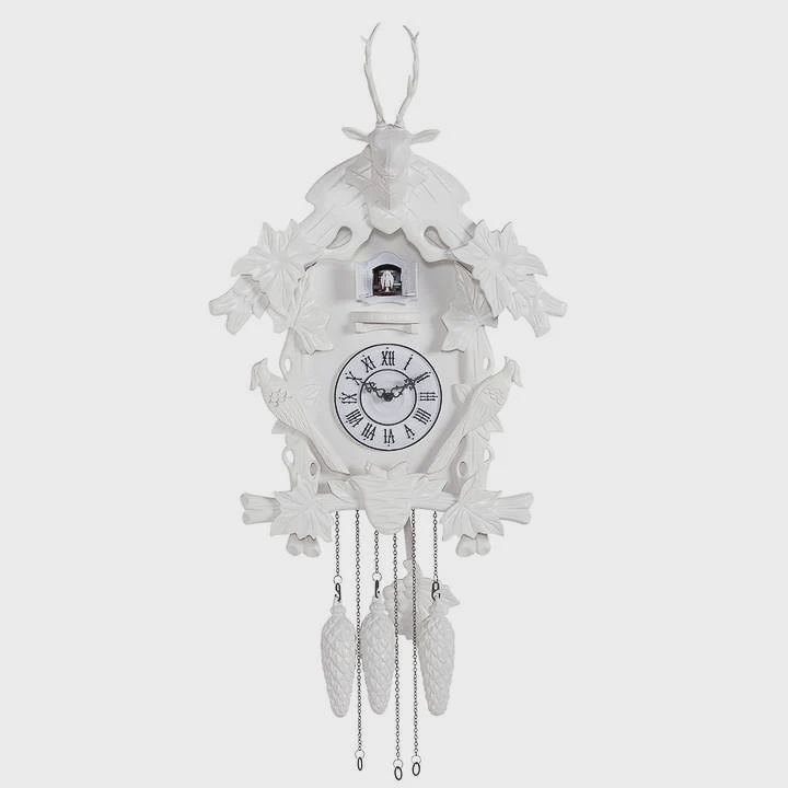 Village 36H&quot; White Cuckoo Clock