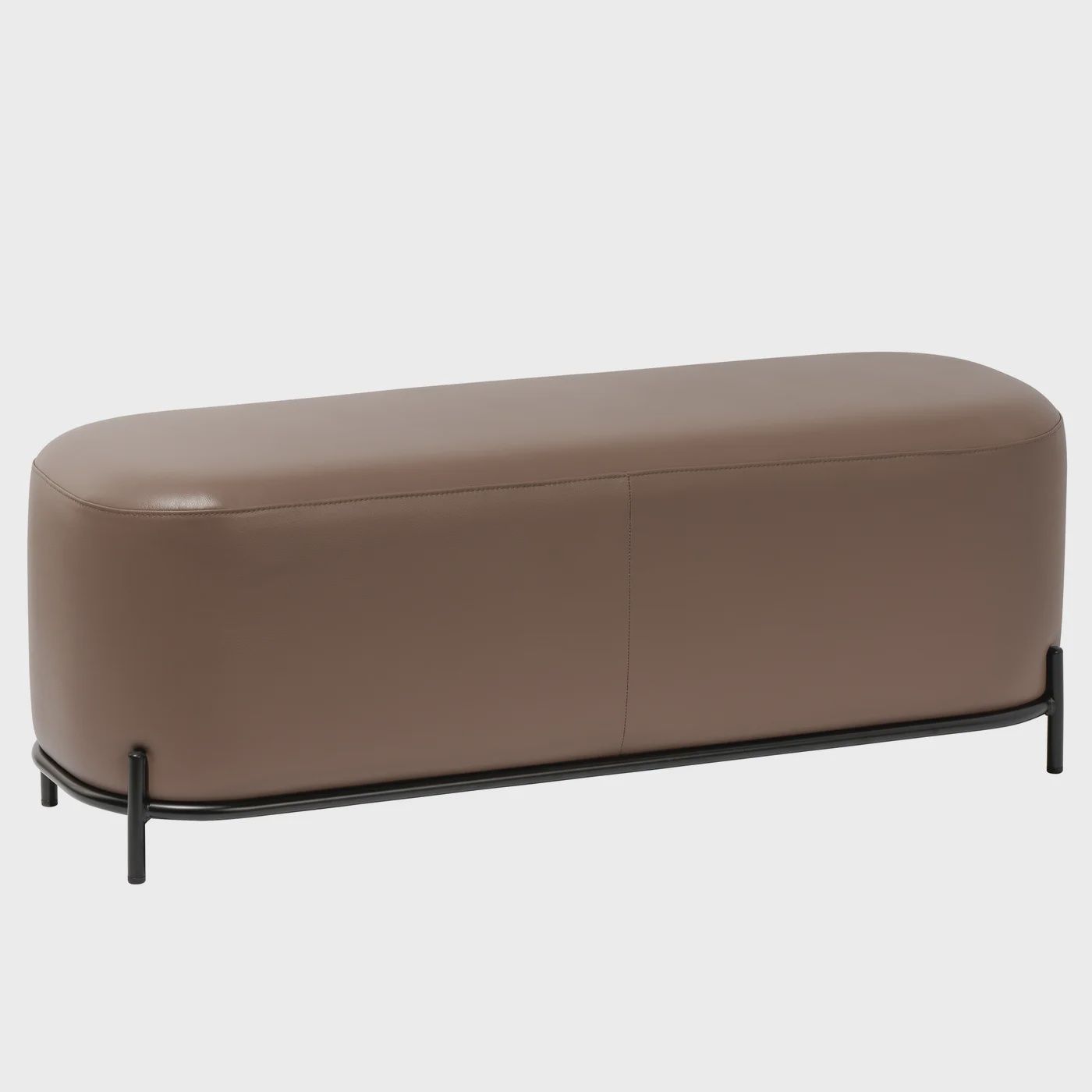 Pender Vegan Faux Leather Long Bench - Cocoa