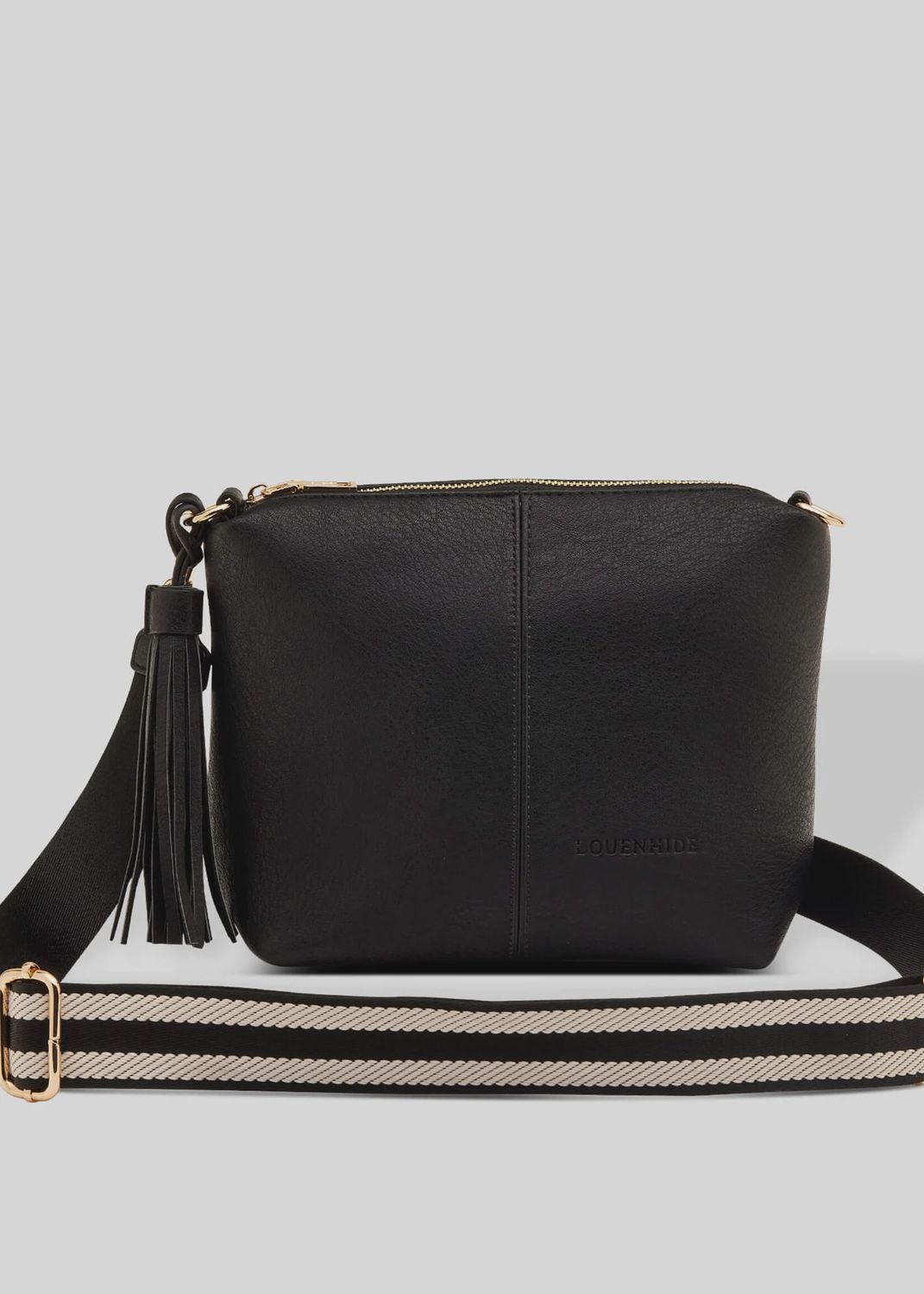 Kasey Stripe Crossbody Bag - Black