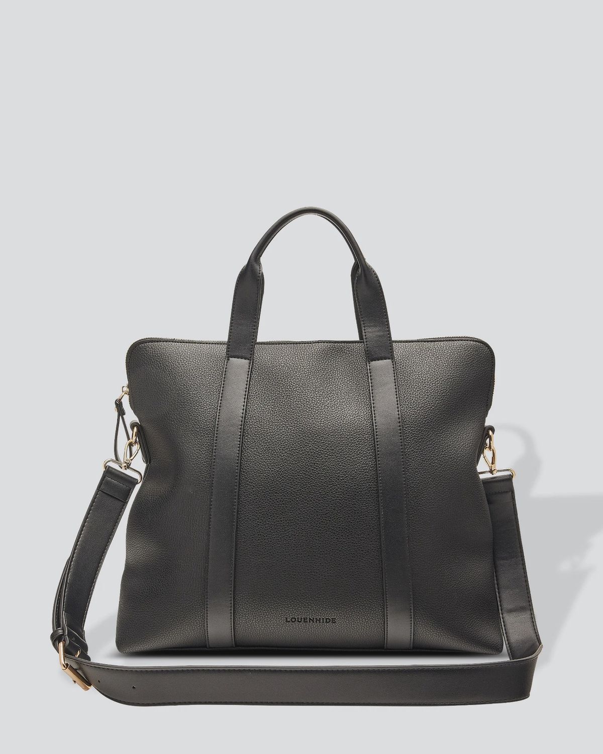 Rhodes Laptop Bag - Black with Gold Hardware