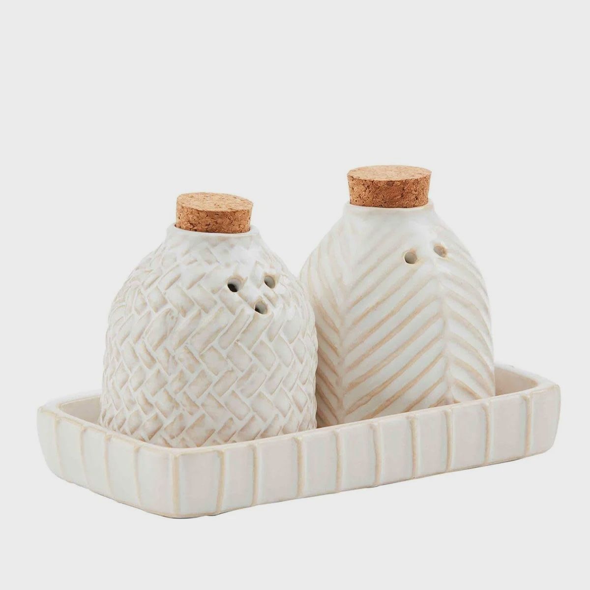 Textured Stoneware Salt and Pepper