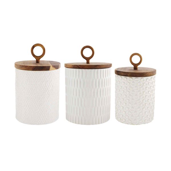 Stoneware Canisters Set
