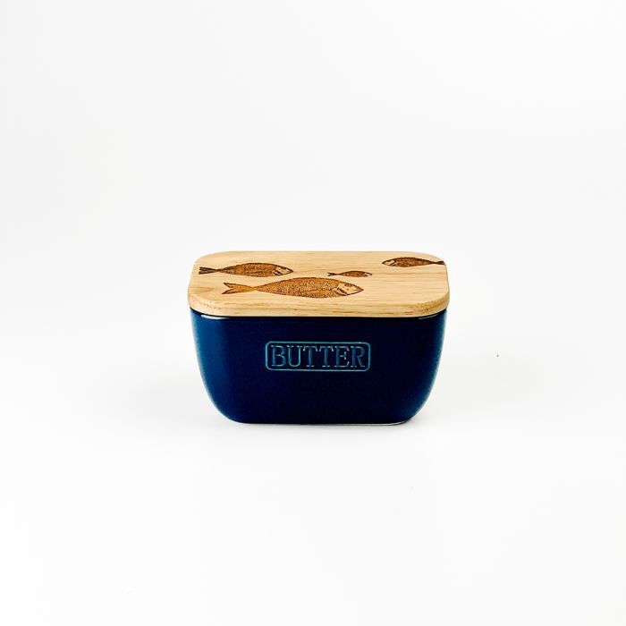 Blue Butter Dish - Fish