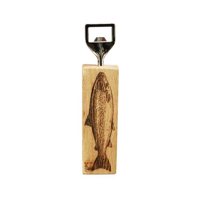 Oak Bottle Opener-Salmon