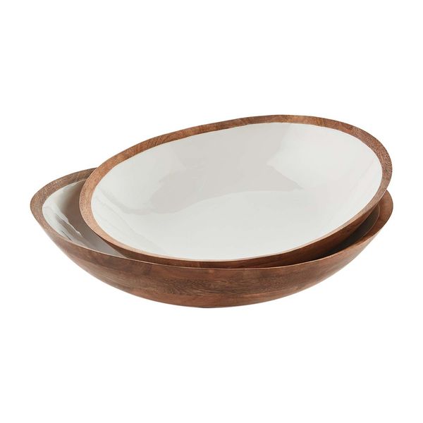 White Enamel Bowl Set
