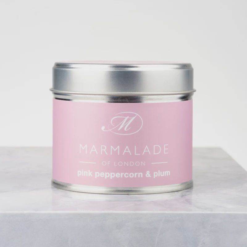 Pink Pepper &amp; Plum Med Tin Candle