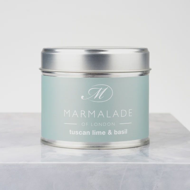 Tuscan Lime &amp; Basil Med Tin Candle
