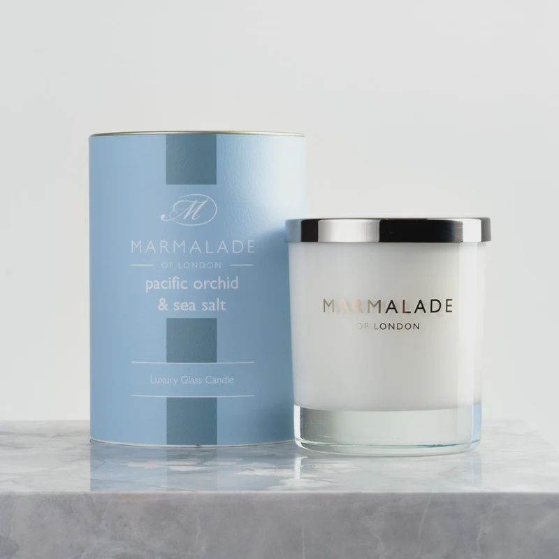 Pacific Orchid &amp; Sea Salt Glass Candle