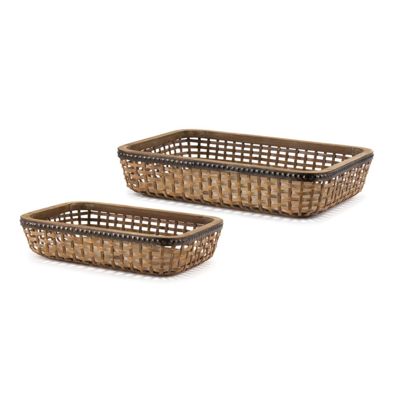 Bamboo Decorative Tray Set of 2