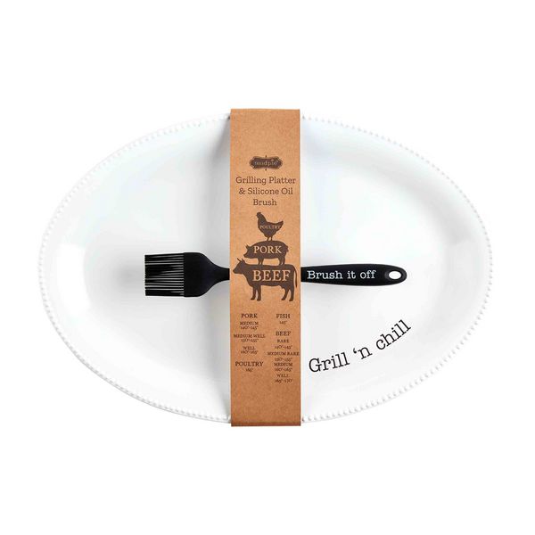 Grill Platter &amp; Brush Set