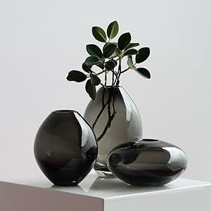 Mini Lustre Vase - Smoke Set of 3