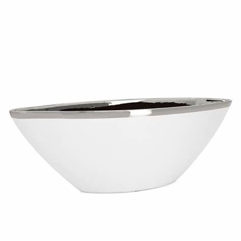 Talia Silver Trim Bowl 15.5&quot;