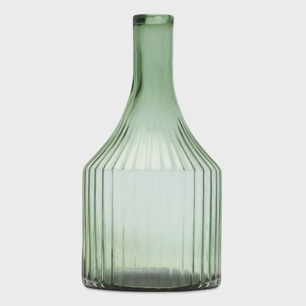 Vase Green Glass 10.75&quot;
