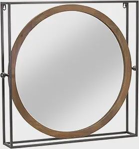 Mirror - 24.5&quot;L x 24.5&quot;H Wood/Iron