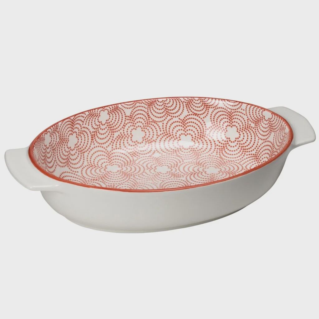 Kiri 48oz 12.75L&quot; Oval Serving Dish - Red