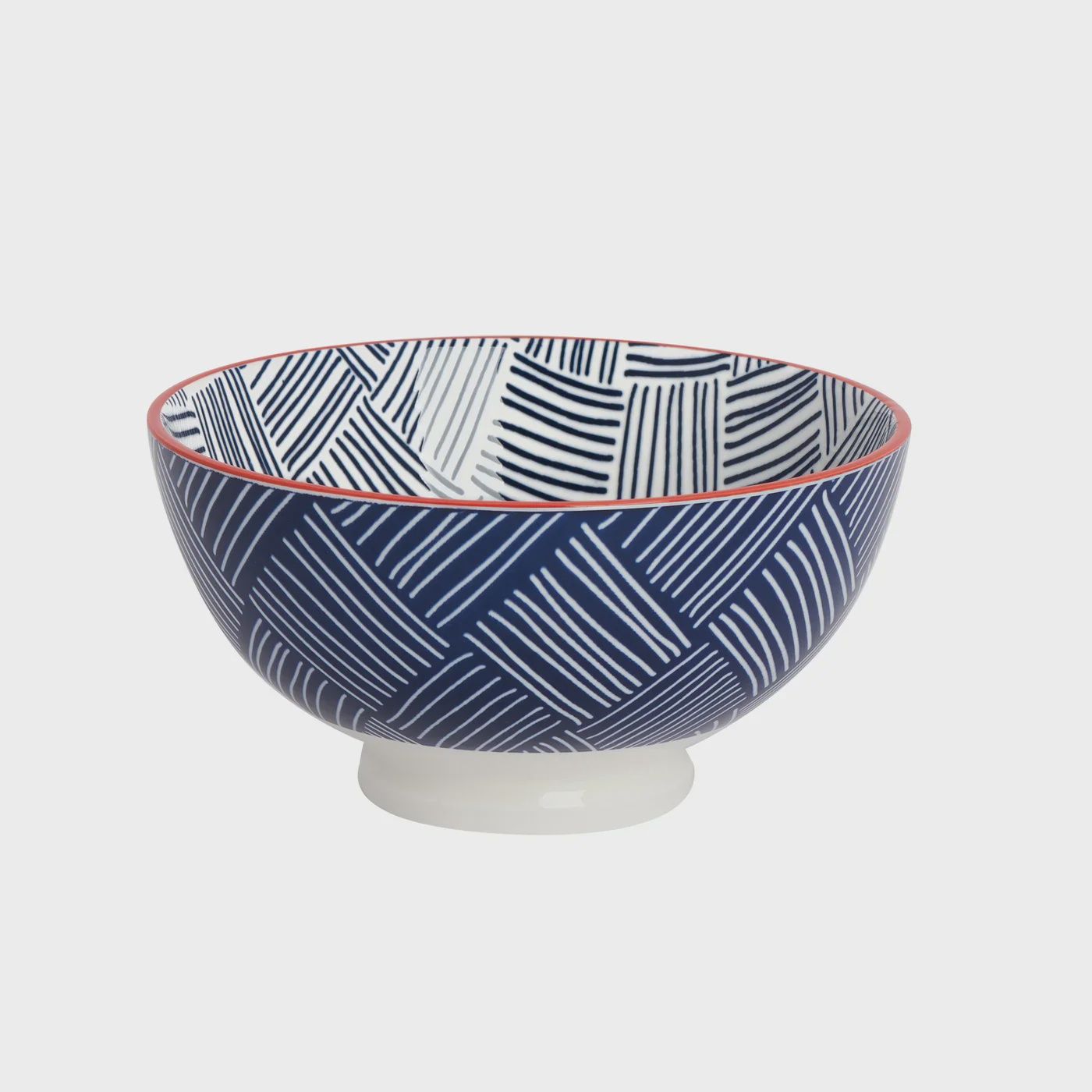 Kiri 56 oz 8&quot; Blue Hatch Weave Bowl