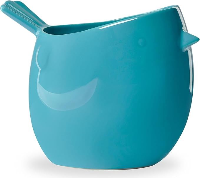 Finch Bird Ceramic Planter Teal