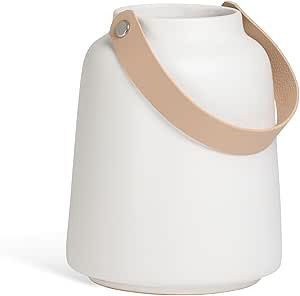 Lido Matte White 6H&quot; w/Leather Handle