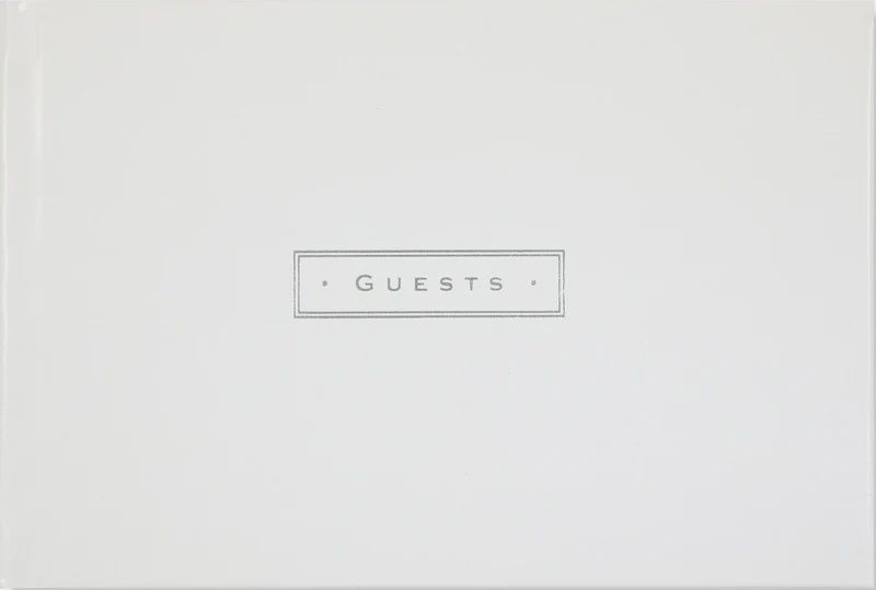 Guest Book White Leather