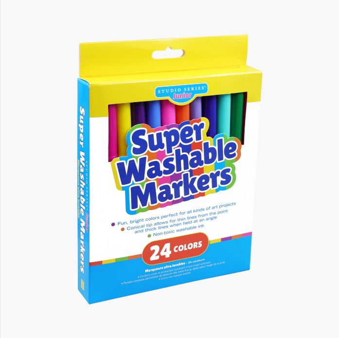 Super Washable Markers (Set of 24 Colors)
