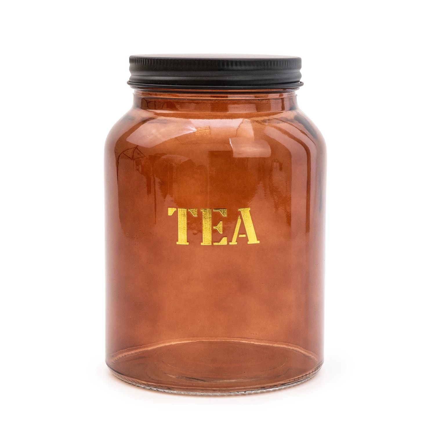 Glass Storage Jar Tea Amber