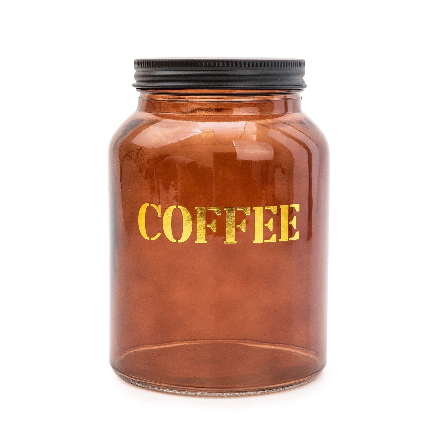 Glass Storage Jar Coffee Amber