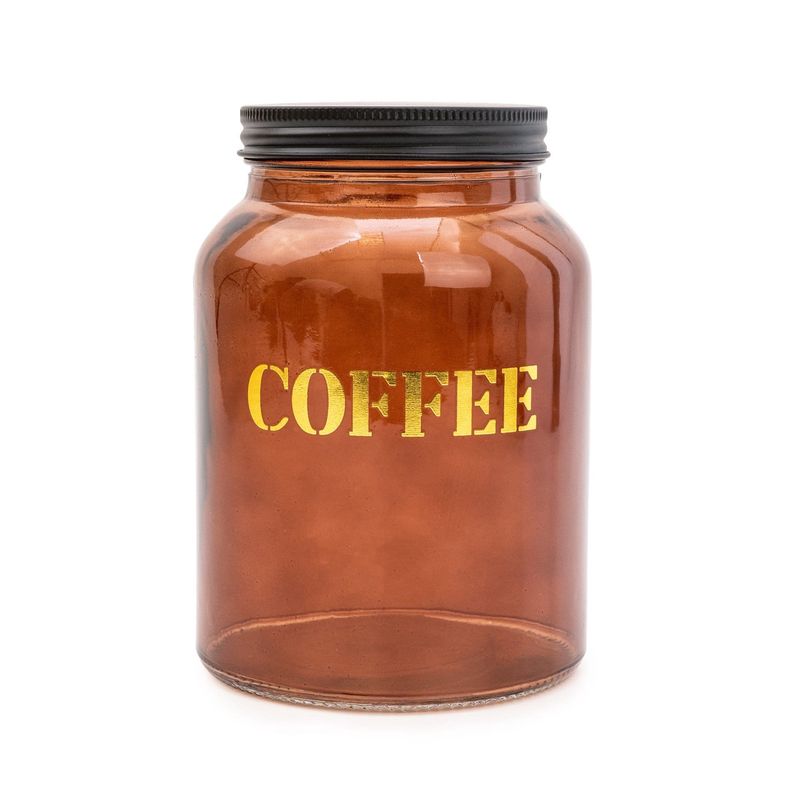 Glass Storage Jar Coffee Amber