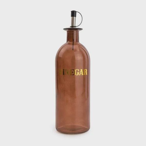 Vintage Amber Glass Storage Jar Vinegar