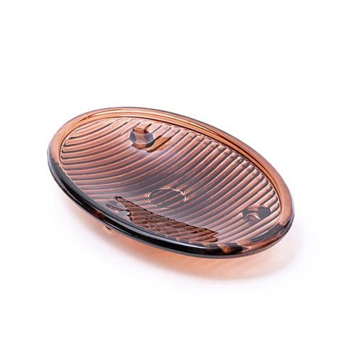 Ridged Amber Glass Soap Dish