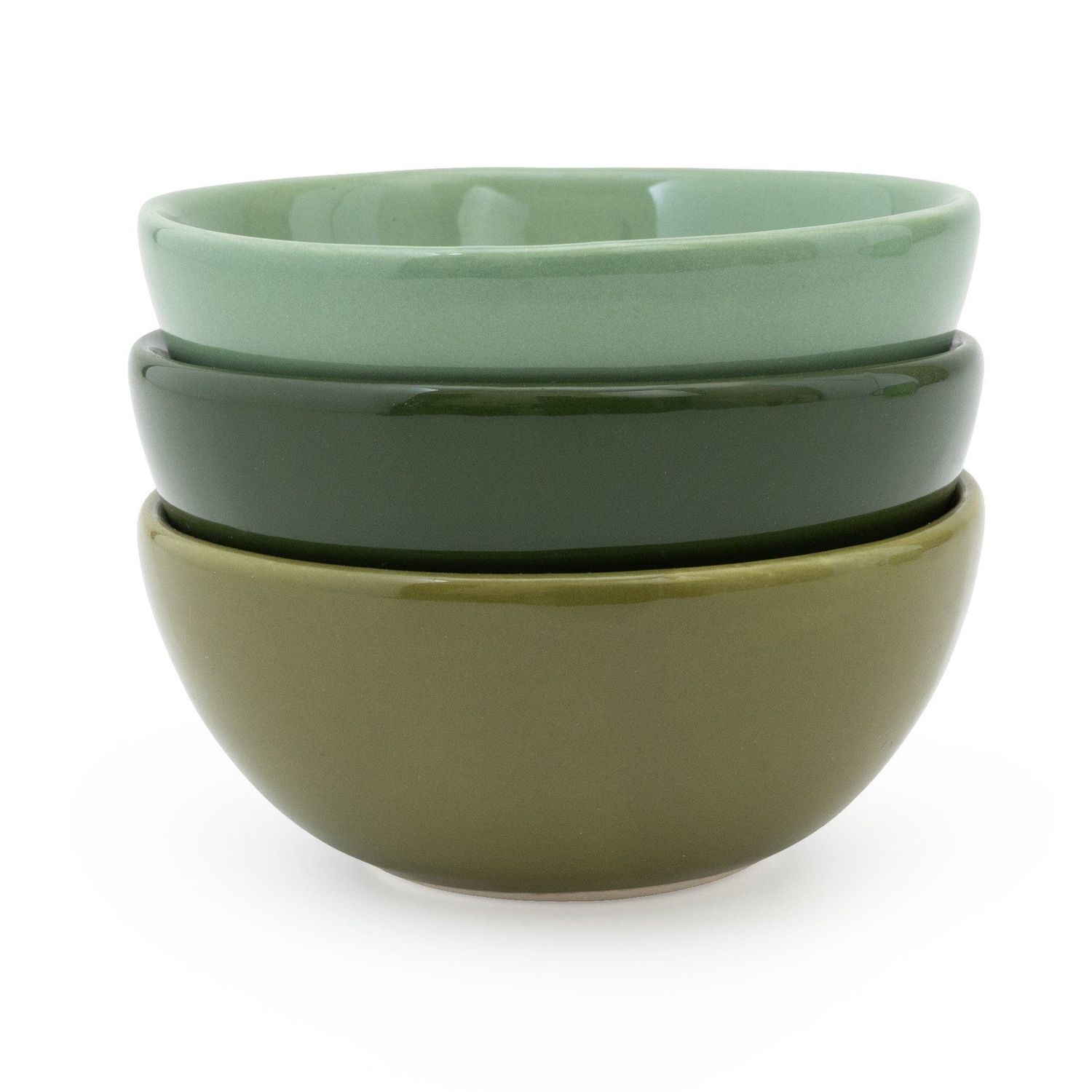 Ceramic Dipping Bowls Olive Set of 3
