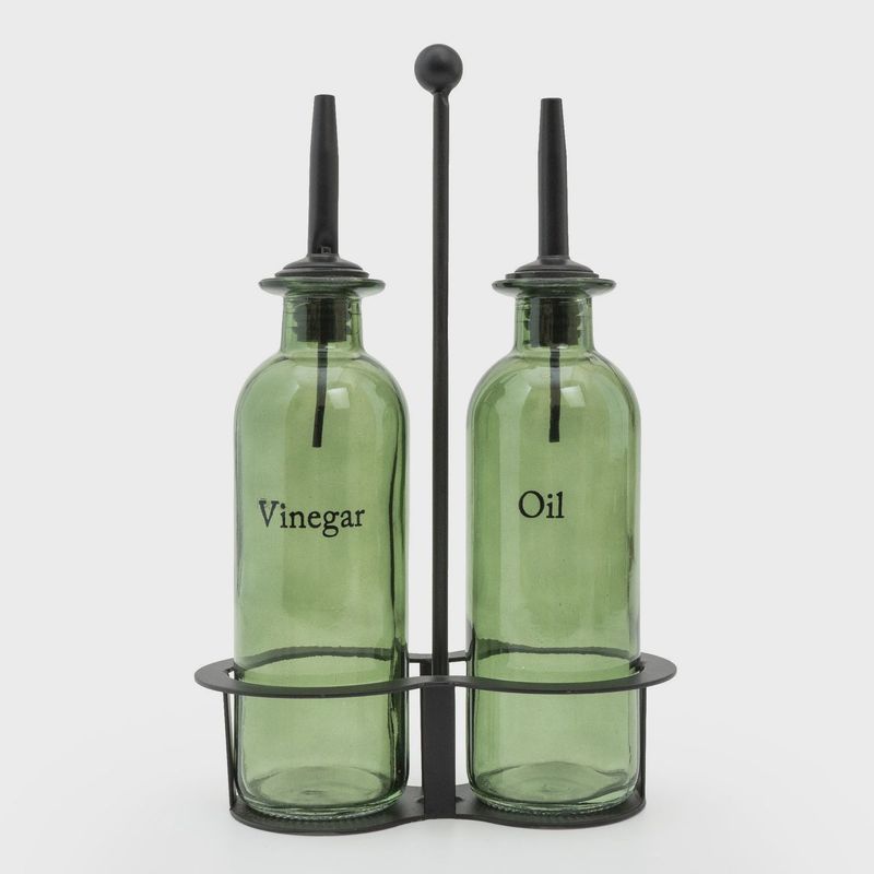Oil &amp; Vinegar Bottle Set Olive