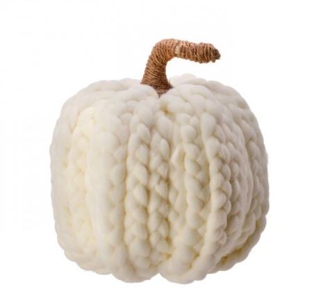 Woven Yarn Pumpkin 8.5&quot; White