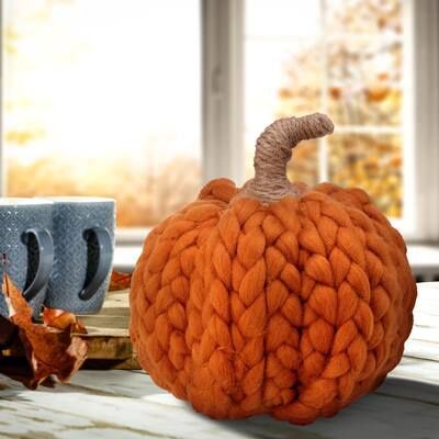 6&quot; Woven Yarn Pumpkin