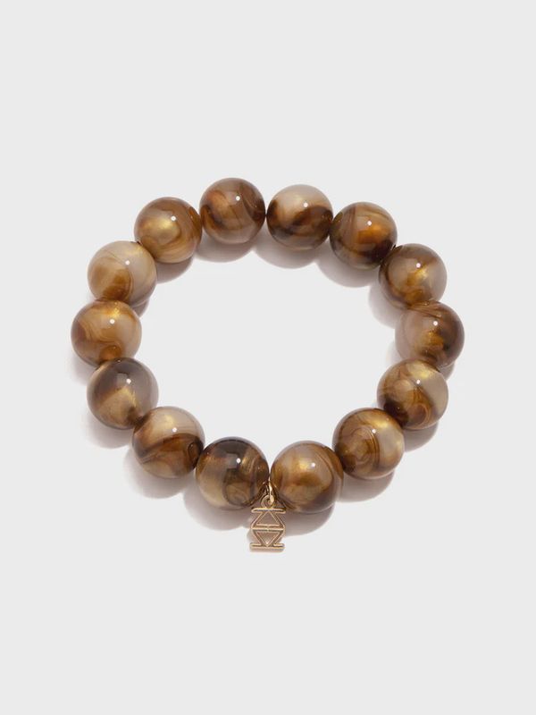 Brown Chunky Iridescent Beaded Bracelet