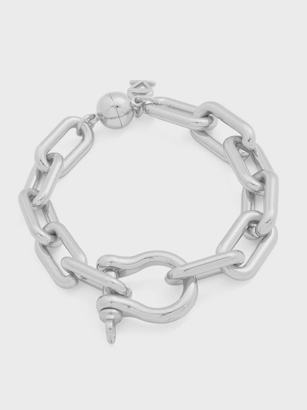 Rhodium Large Horseshoe Charm Link