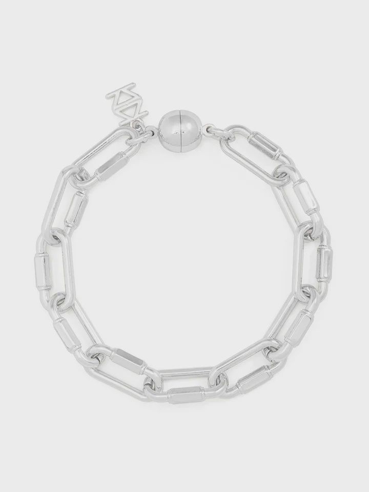 Rhodium Metal Carabiner Bracelet