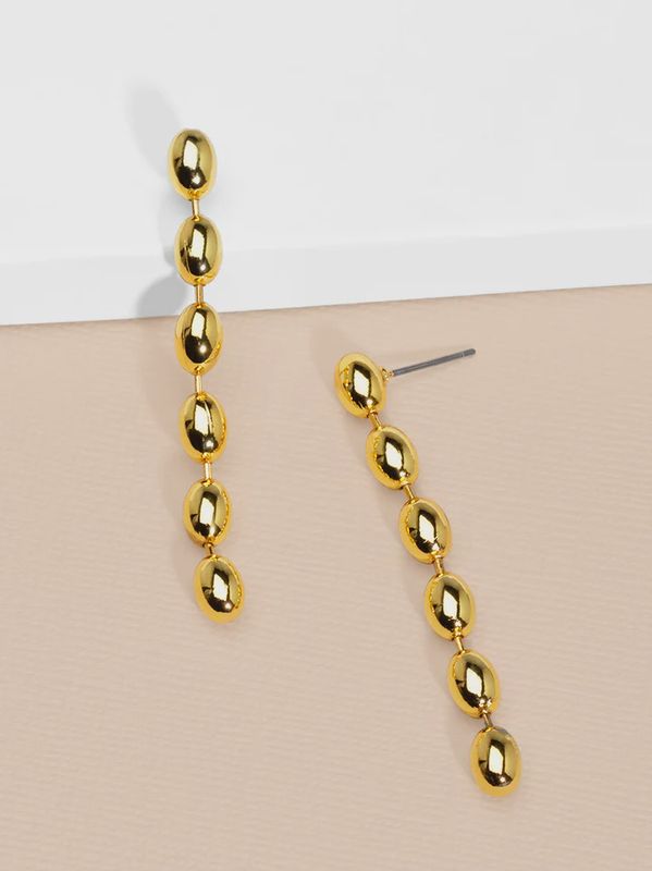 Gold Metal Beaded Drop Earring