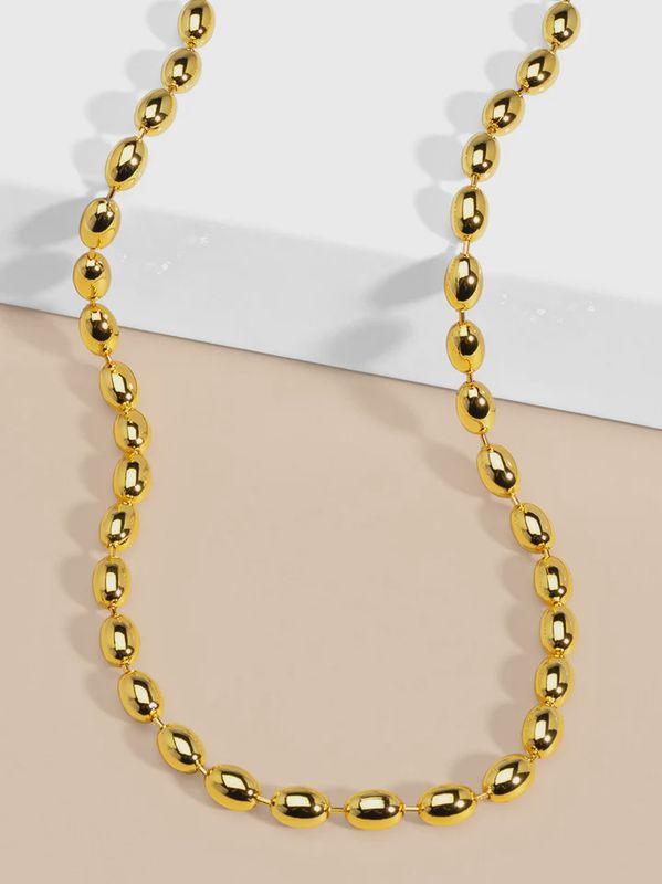Gold Metal Beaded Collar Necklace