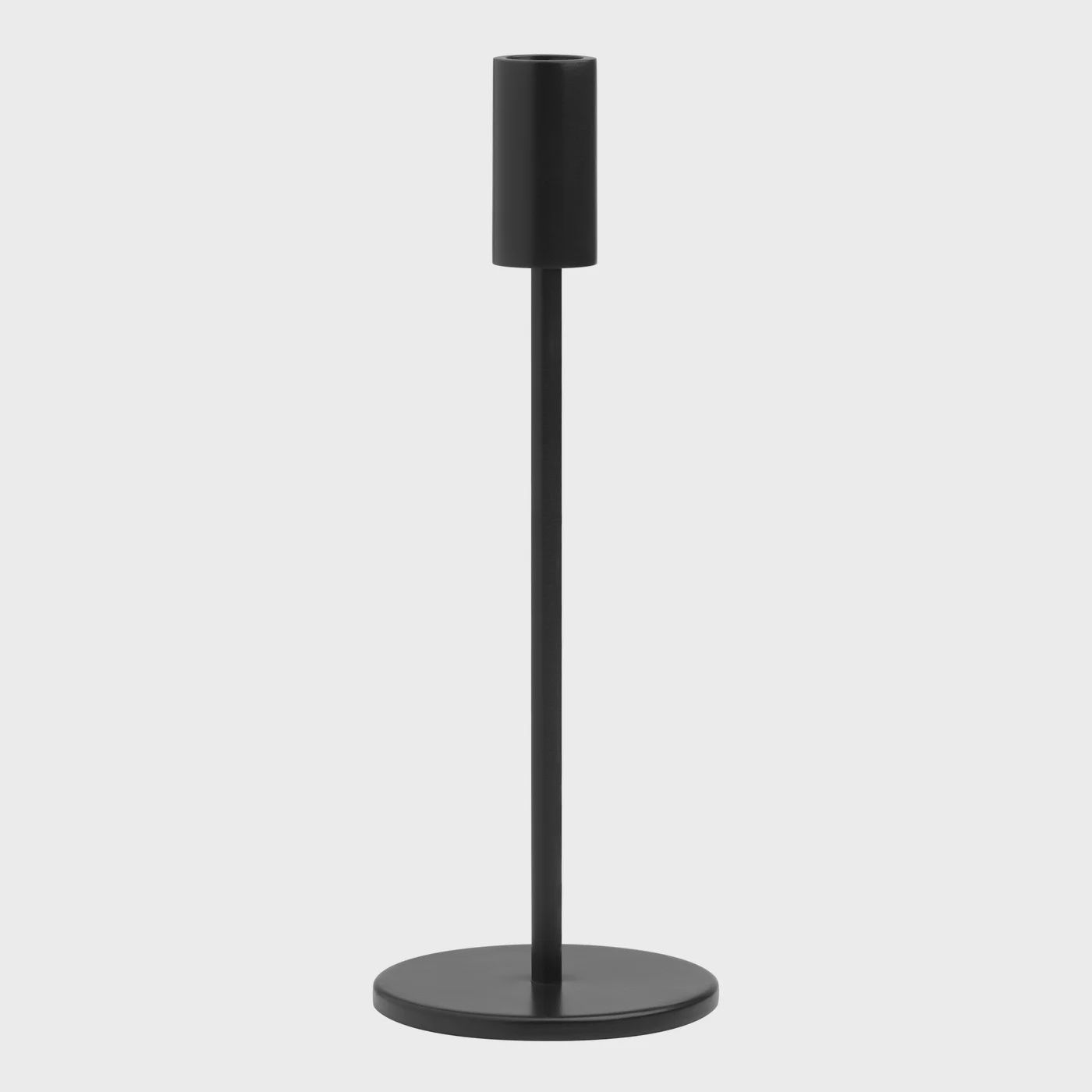 Lumen Matte Black 10.25h&quot; Metal Taper Candle Holder